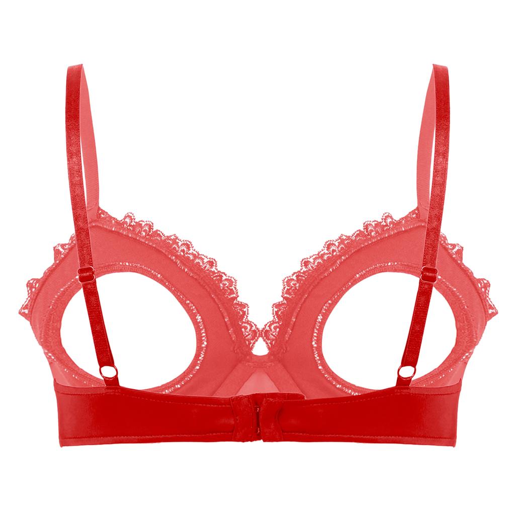 Womens Sexy Lingerie Lace Floral Sheer Hollow Out Wireless Unlined Bra Tops