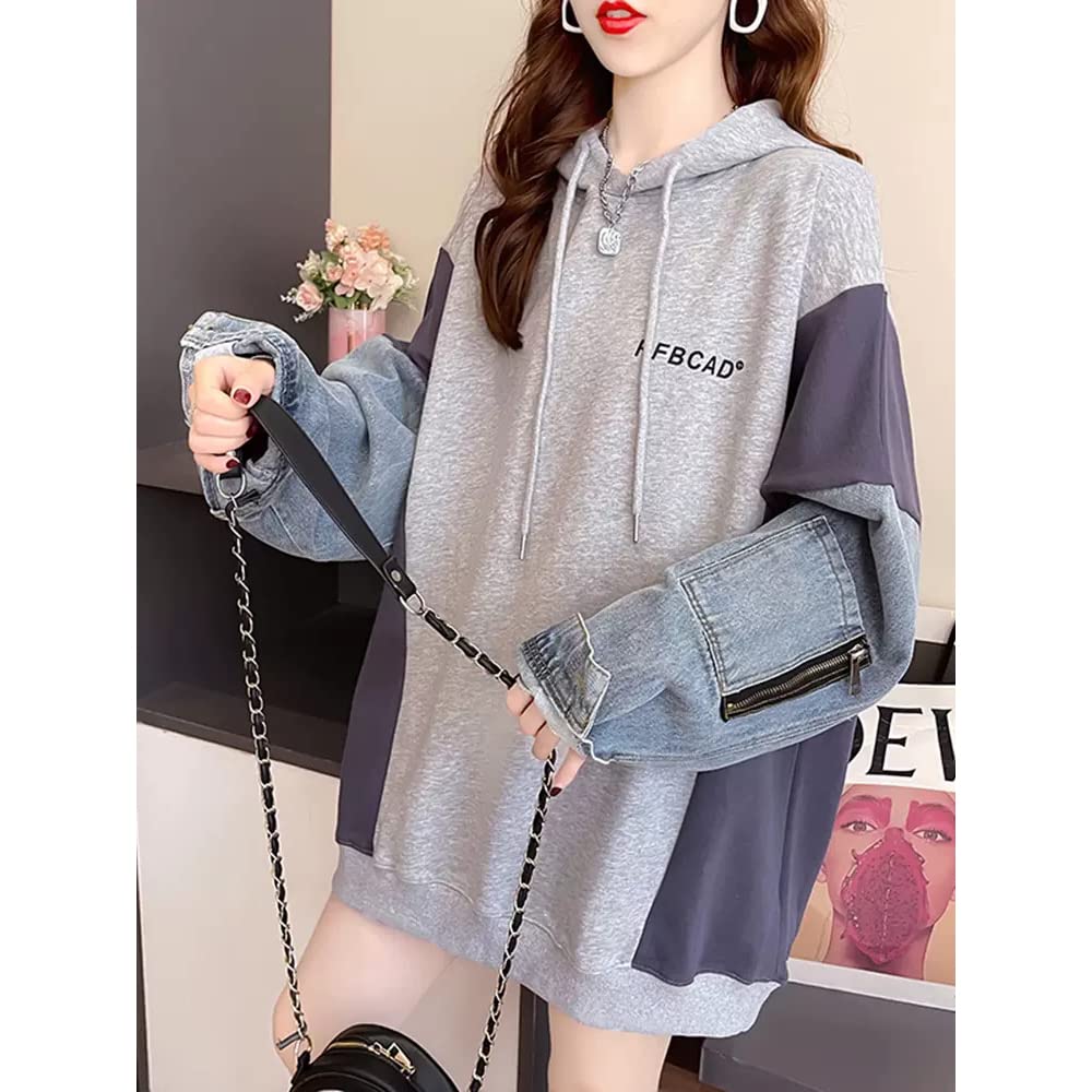 Eolluka Sweatshirt Loose Korean Plus Sizes Women's Hoodie, Pullover, Casual, Fit, Fashion,