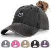 Ponytail Hats for Women - Distressed Hat with Ponytail Hole for Women Baseball Cap