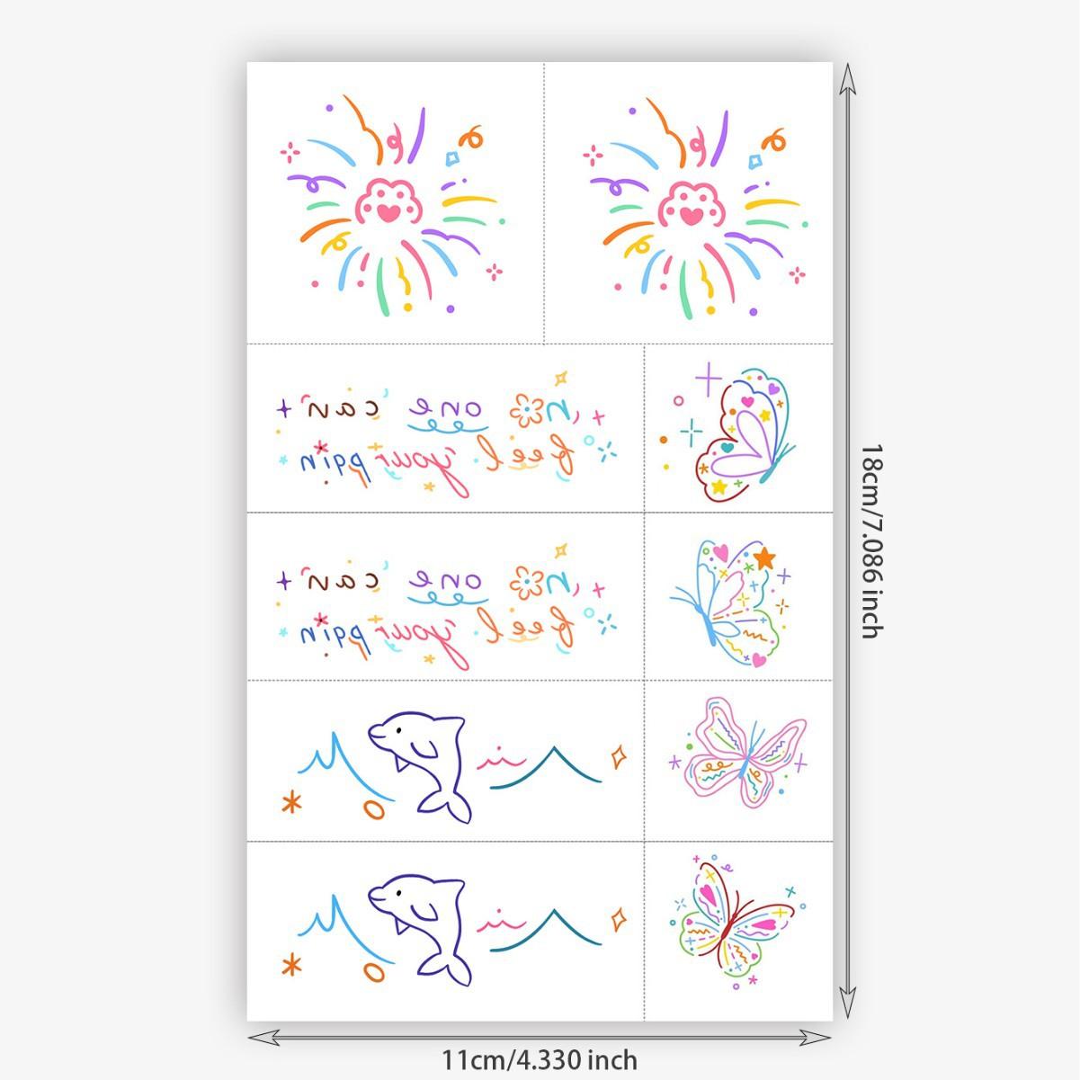 Star And Moon Small Pattern Tattoo Sticker, Waterproof And Long-Lasting, Clavicle Girl Heart, Simulated Tattoo Sticker 11*18