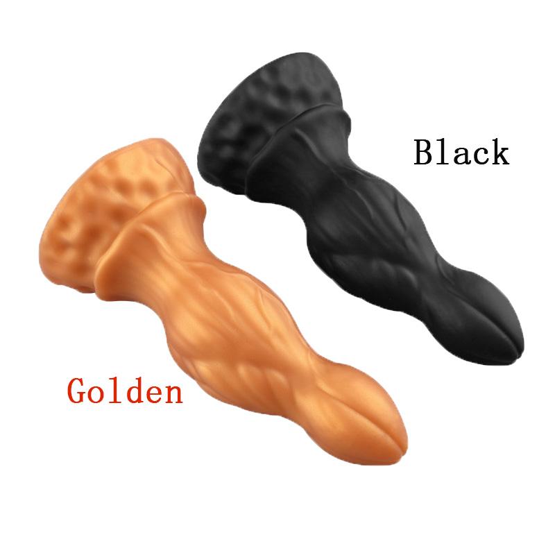 New Special-shaped Female Masturbation Colorful Mixed Color Black and Red Liquid Silicone Large Size Back Court Anal Plug