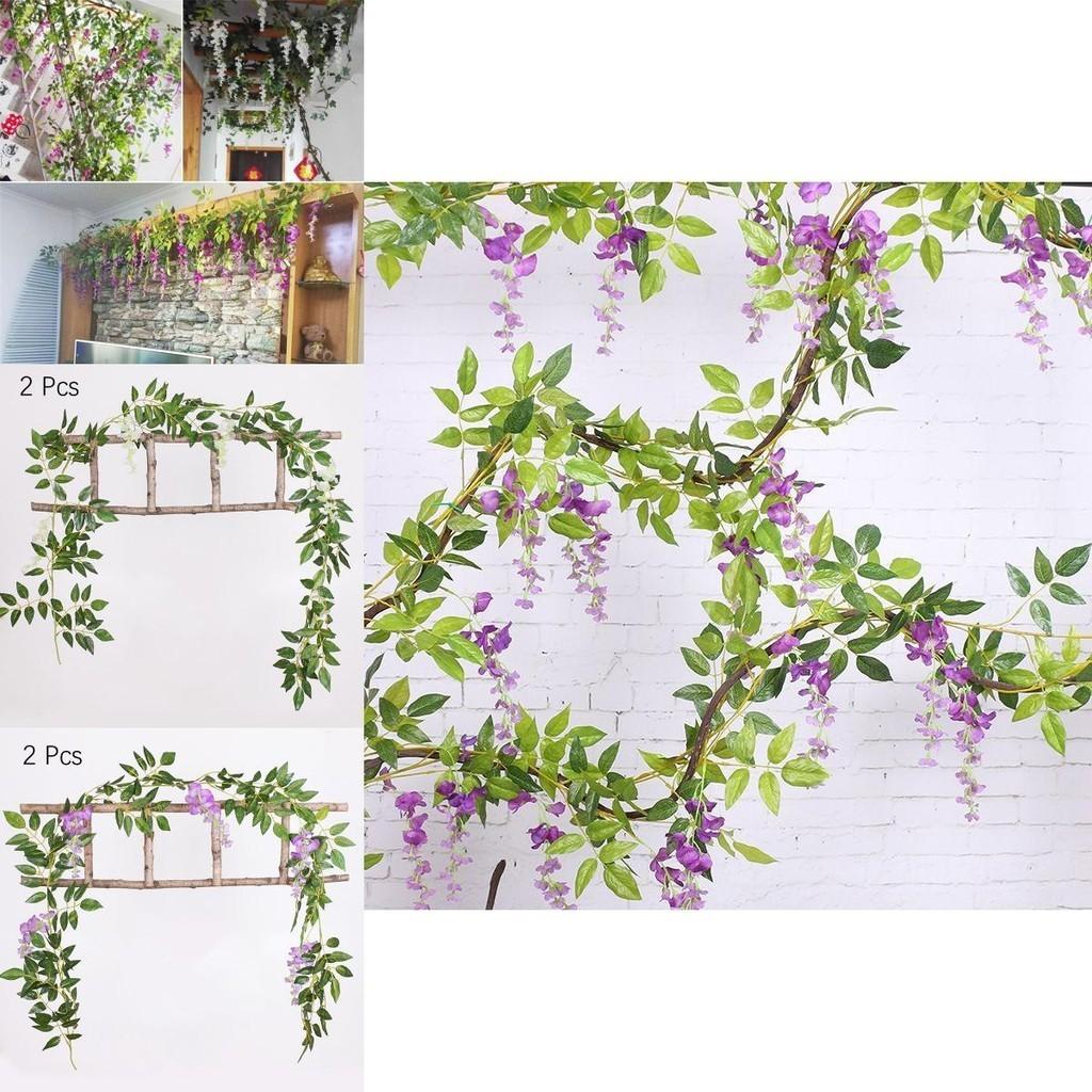Wunderschöne 2x Künstliche Glyzinienblütenranke mit realistischen Blütenblättern für alle Anlässe