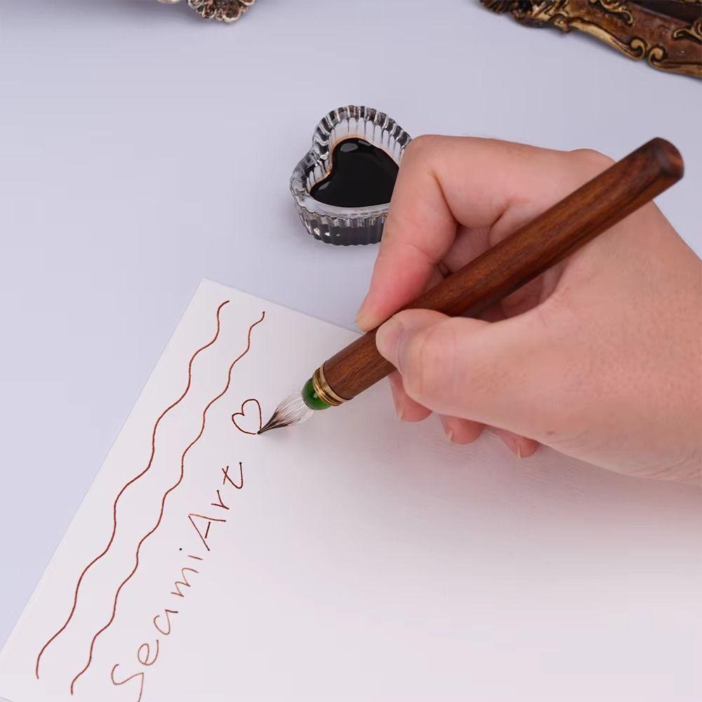 Kalligraphie Glas Tauchfeder Tinte einfüllen Tauchstift Studentenbenutzung Glas Füllfederhalter Unterschrift