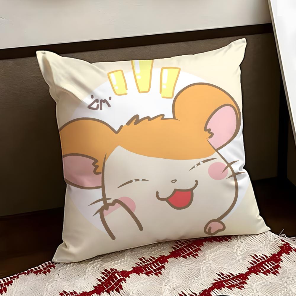 Cute HHamtaro Cushion Cover Reversible Soft Durable Pillow Cover Home  Car MultiScene Use for Daily Comfort