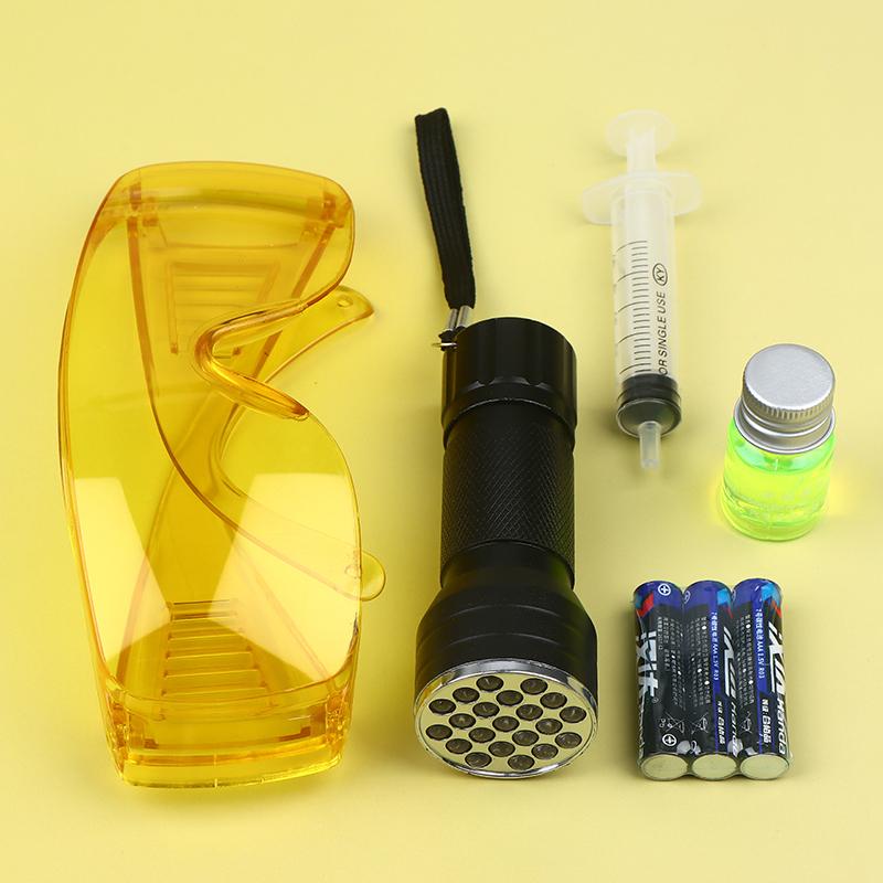 Car Air Conditioning Repair Kit Fluorescent Leak Detection Tool Auto Ac Diagnostic Leakage Tester Refrigerators Detector Uv Dye