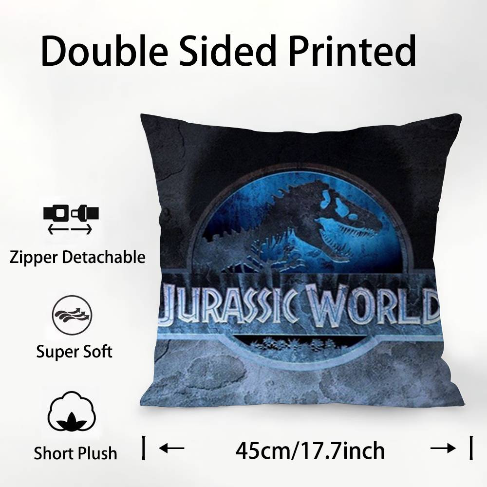 Moive J-Jurassic World Pillow Case Plush Fabric Soft  Pillowcase Double Sided Print Cushion Cover Household Gifts