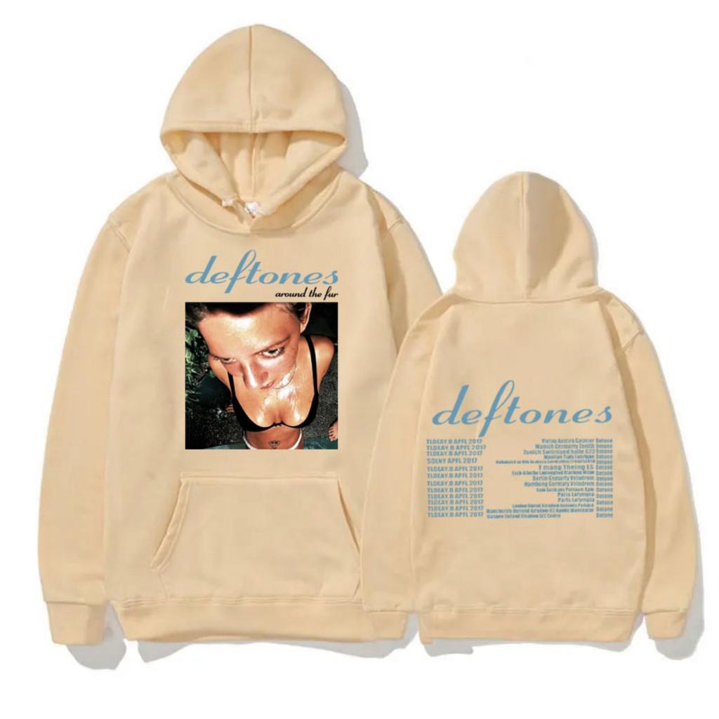 Deftones Around The Fur Tour Band Konzert Hoodie Damen Punk Hip Hop Hoodies Damenmode Retro Grunge Sweatshirt Streetwear