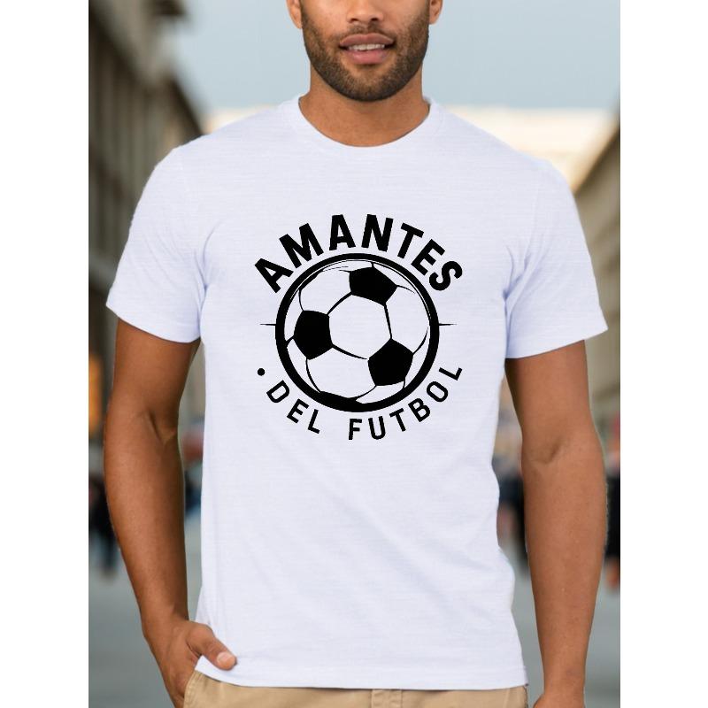 

Passion Soccer Love Graphic Fitted Men s Round Neck Casual T-Shirt, Sweat-wicking and Freedom of Movement 4XL білий