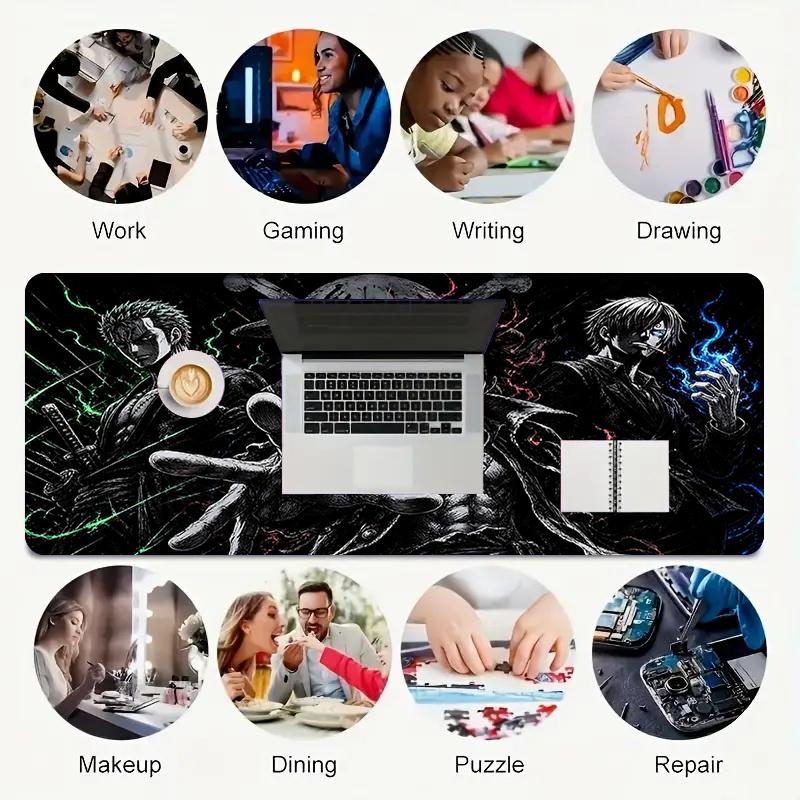 1Pc Dark Fantasy Battle Scene Gaming Mouse Pad Keyboard Desk Mat Non-slip Rubber Lock Edge Waterproof Computer Mousepad for Office Home Decor S1263