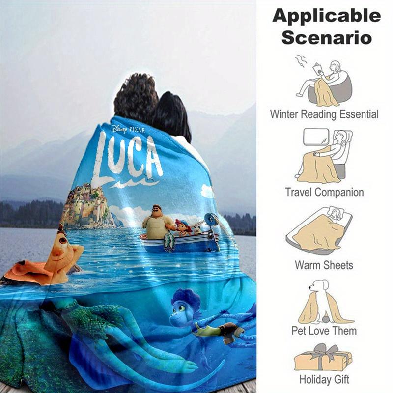 1pc, Disney Pixar Luca Home Decor Blanket Perfect for Couch, Bed, Travel, Camping, Car