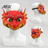 Colorful Halloween Party Mask 3D Cute Dragon Full Face Mask, Baby Lightweight Breathable Vibrant Role Play Costume with Realistic Scales And Horns for