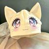 Foldover Cuff Cat Ear Beanie Hat Cartoon Animal Face Winter Skull Cap Cuffed Beanie Daily Outfits