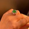 Jade Green Ice Light Natural Chalcedony Ring Agate Ring, Real Shot