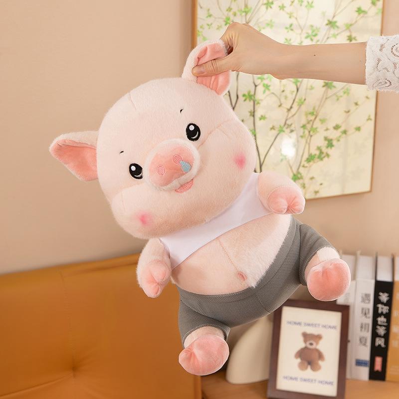 New Style of Silly Pig Plush Toy Cute Little Pig Doll Children's Birthday Gift Pillow