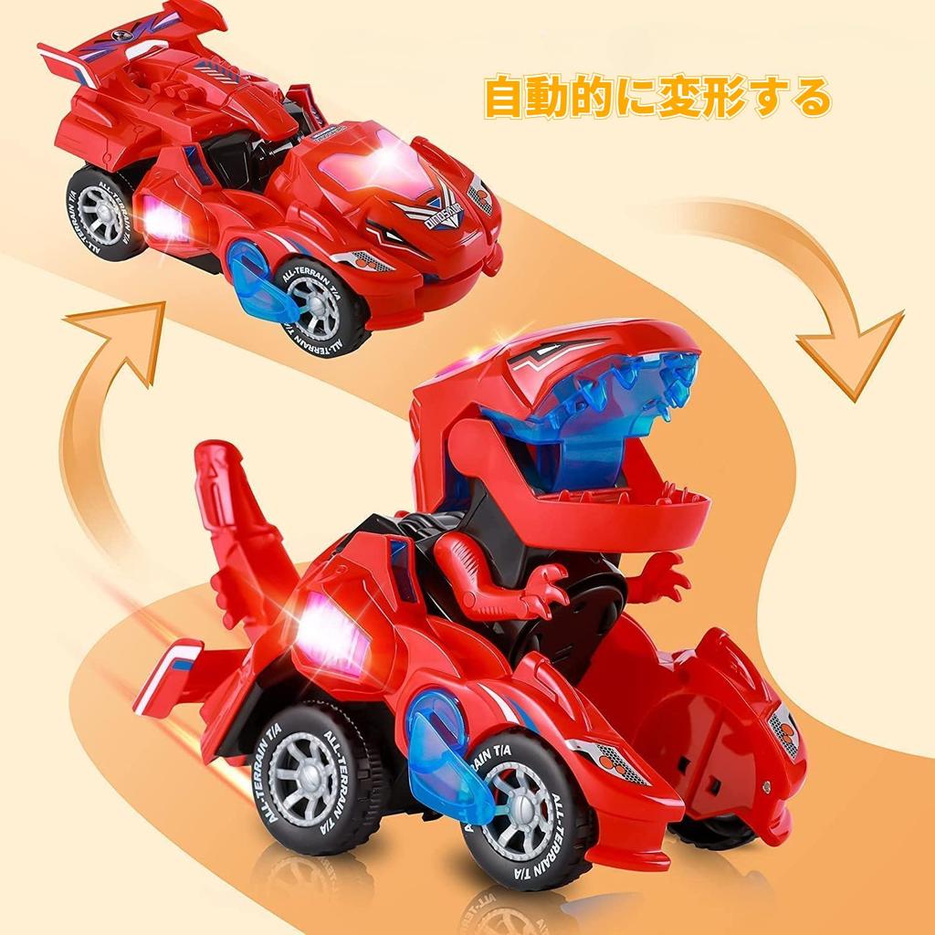 Dinosaur Transforming Robot Car Toy Dinosaur Car Transforming Toy Transforming Dinosaur LED Car with Lights and Sounds Singing Toy Car Kids Toy