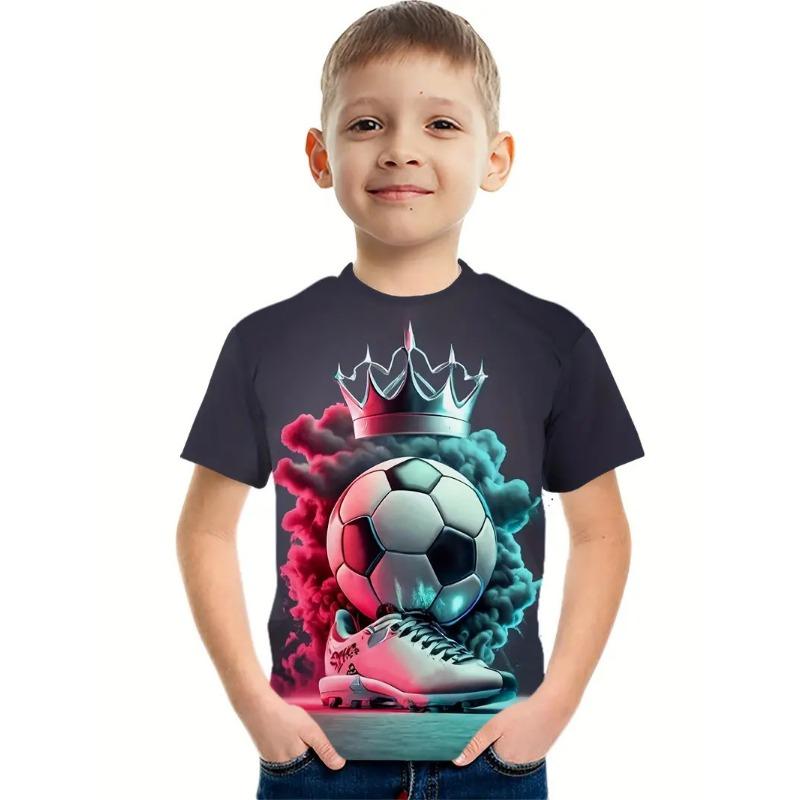 

Спортивная футболка с 3D-принтом для мальчиков, детская одежда с коротким рукавом, повседневная детская одежда, модная футболка для мальчиков 120