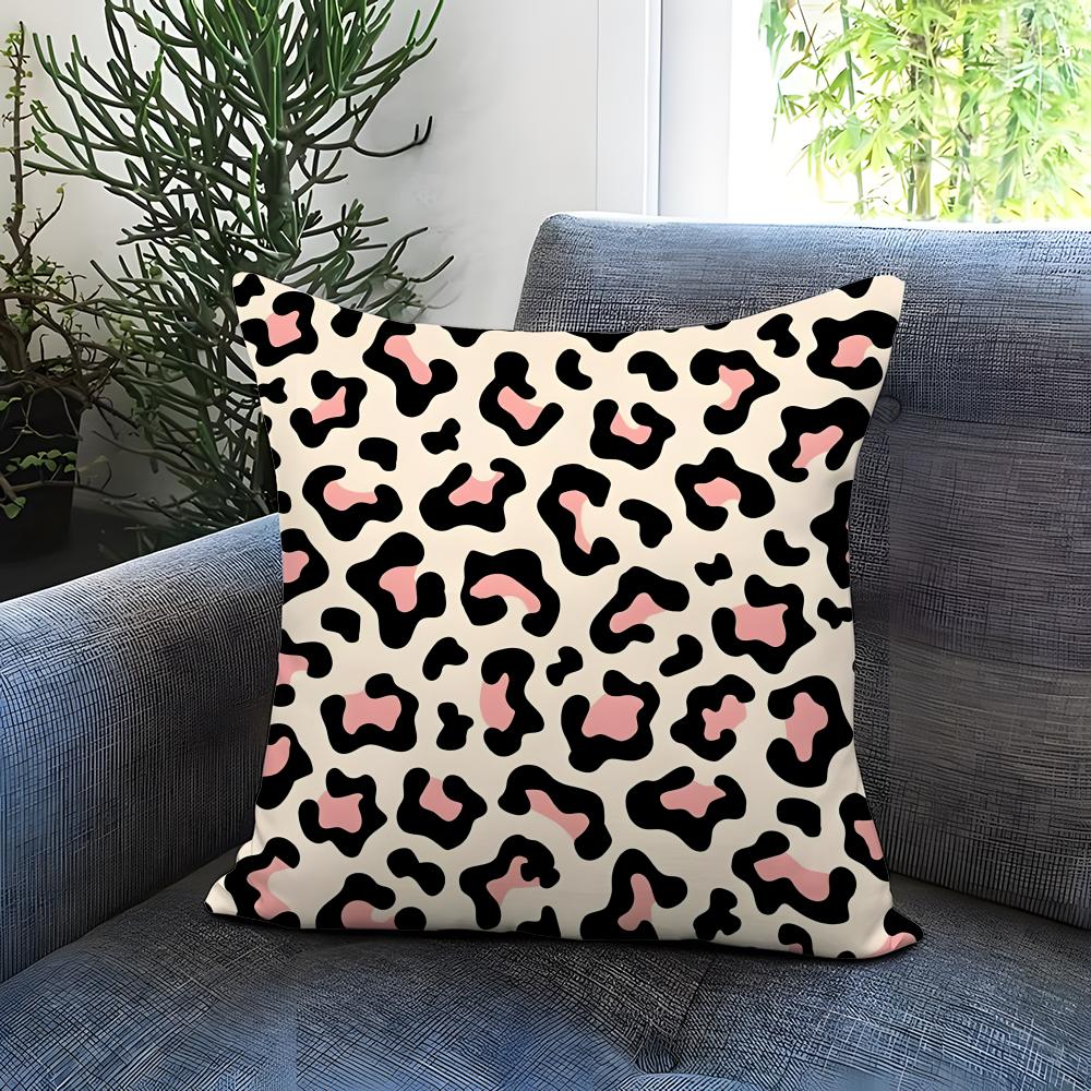Leopard print pattern Cushion Cover Comfortable Reversible Pillow Cover Ideal for Car Sofa Bedroom Beyond