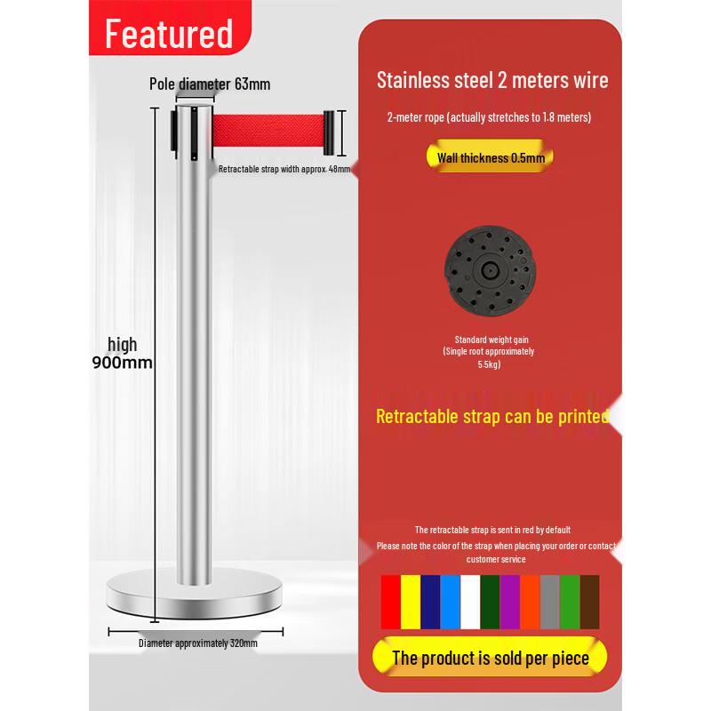 Yingzui Long Heavy-Duty Ret retractable Belt Barrier Post