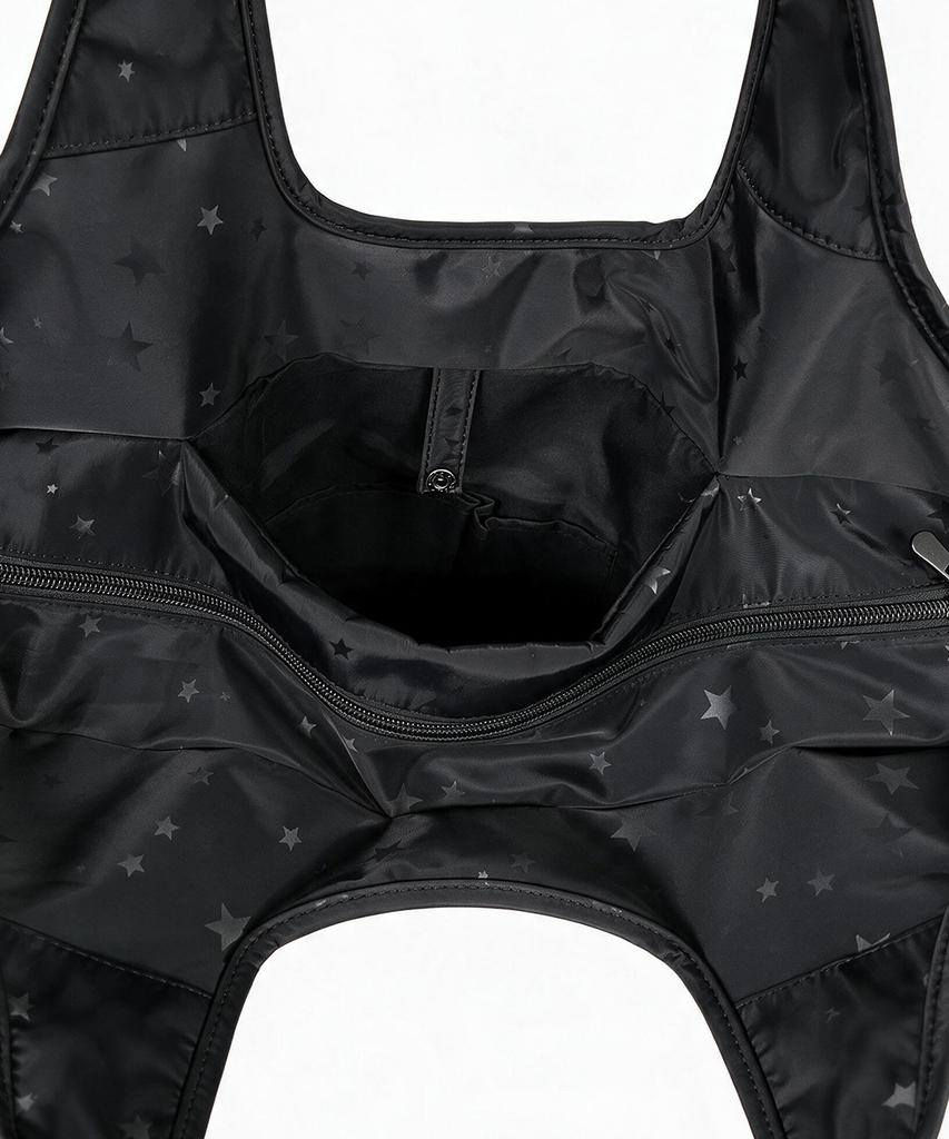 The Green Lab Star Nylon Shopper Bag [Black]