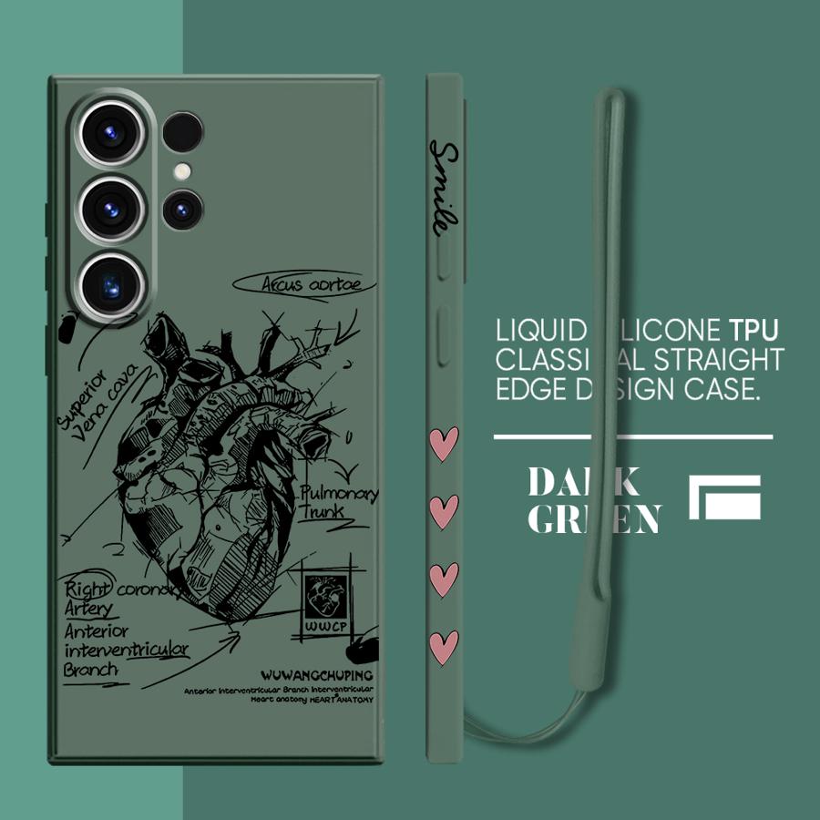 Creative Cardiovascular Model Heart Soft Phone Case for Samsung Galaxy S25 S21 S22 S23 S24 S20 FE S10 Plus Note 10 20 Ultra