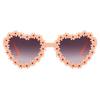 Retro Heart-Shaped Kids Daisy Sunglasses 3-18 Years Vintage Flower Sun Glasses Sun Protection Outdoor Eyewear for Boys Girls