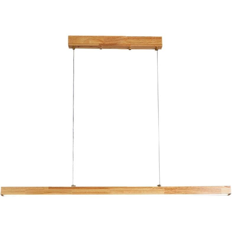 Chandelier , Wood Linear Pendant Light LED Lighting Fixture Wooden Chandelier Dining Room Ceiling Suspension Hanging Light Adjustable Island Lights