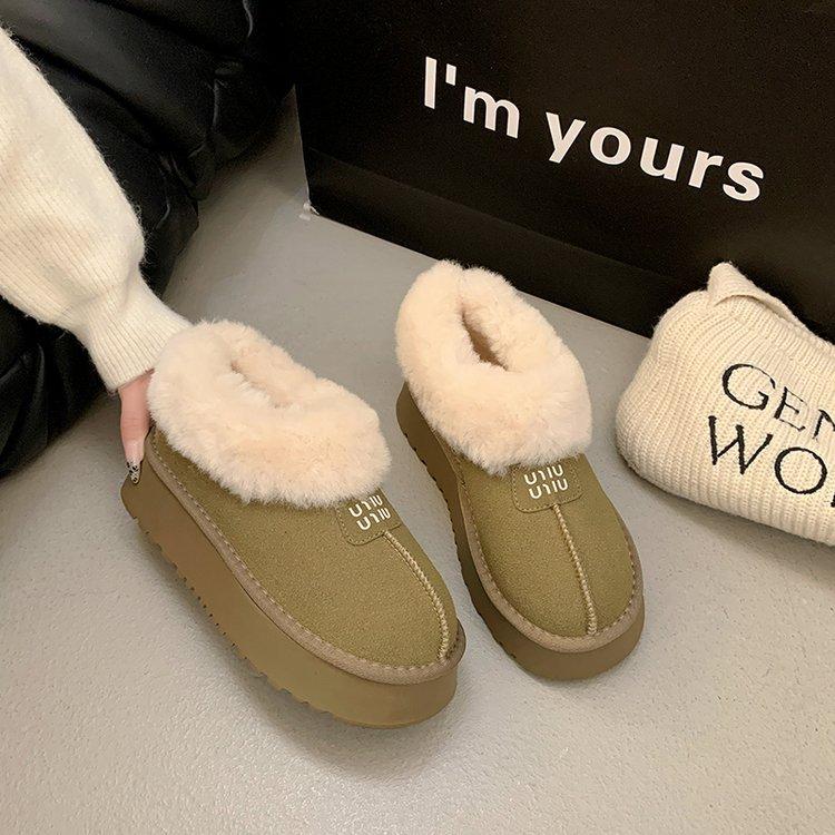 

Northeast heightening thick-soled big-headed snow boots women s 2025 new winter fur integrated velvet thickened cotton shoes 35