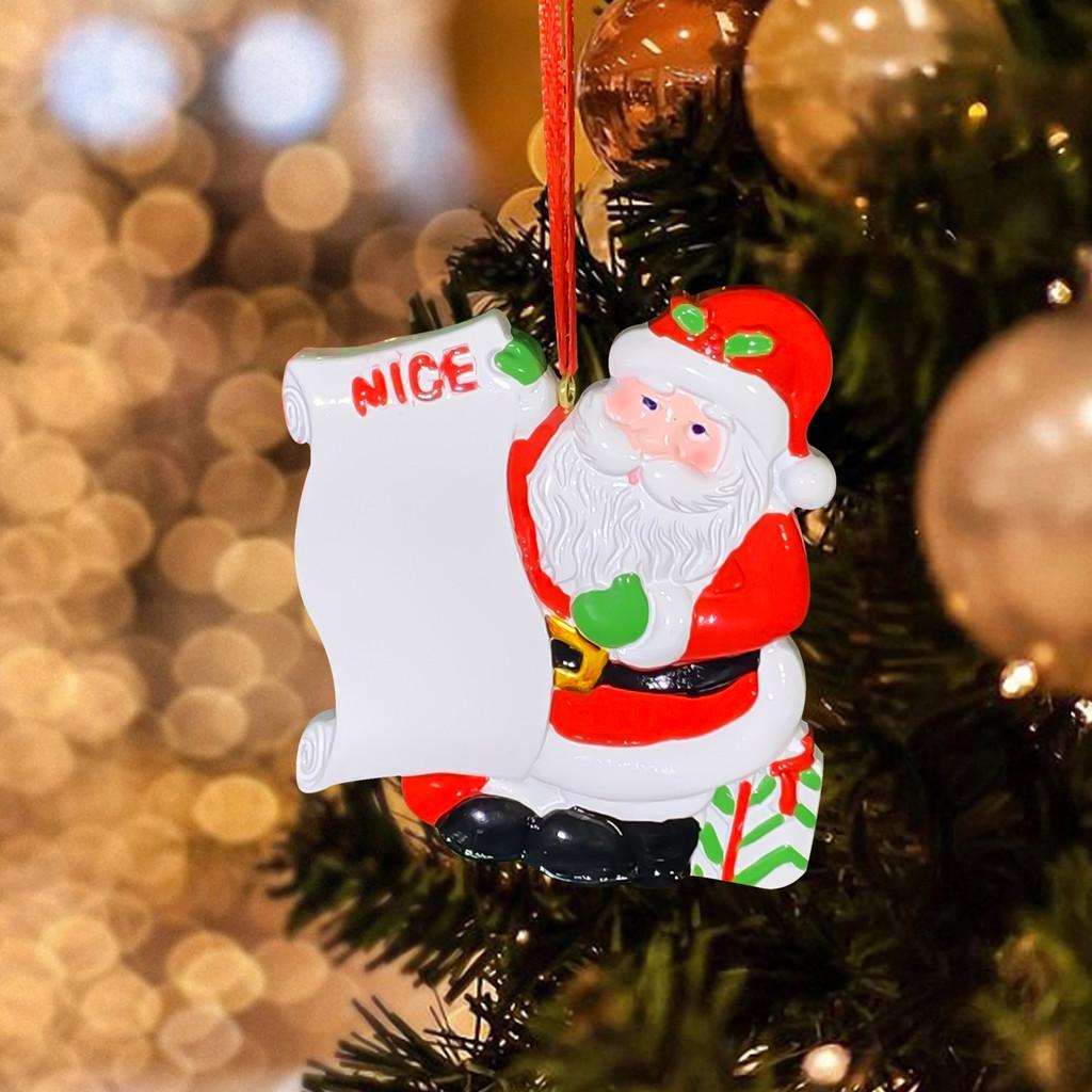 Santa Claus Vibrant Letter Gift Blessing Resin Hanging Ornament For Rustic Christmas Style