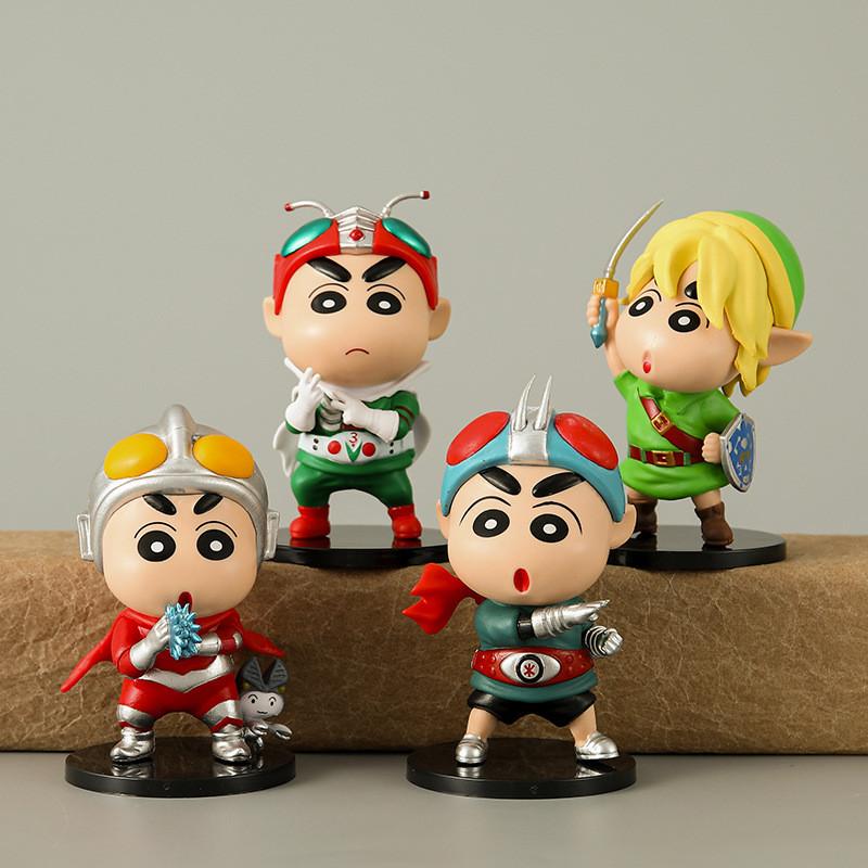Adorable Crayon Shin Chan Figure Collection Featuring Six Unique Character Designs