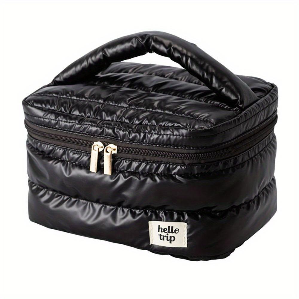 

Високоякісна велика місткість косметичка багатофункціональне зберігання портативна косметичка органайзер для подорожей несесер чорний