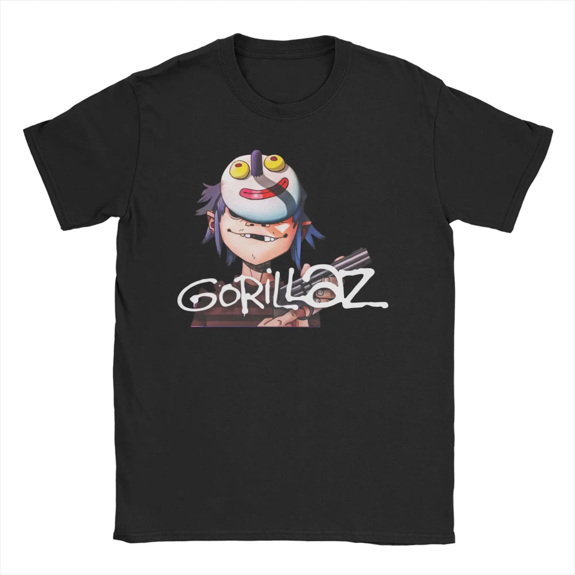 

Crazy Punk Rock Gorillazed Music Band T-Shirt Men Women Crew Neck Pure Cotton Short Sleeve Tee Shirt Printed Clothing S