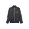 MLB SS24 New York Yankees All Over Letter Print Reversible Sports Stand Collar Striped Jacket Unisex Jacket Black 3ATRM0541-50BKS