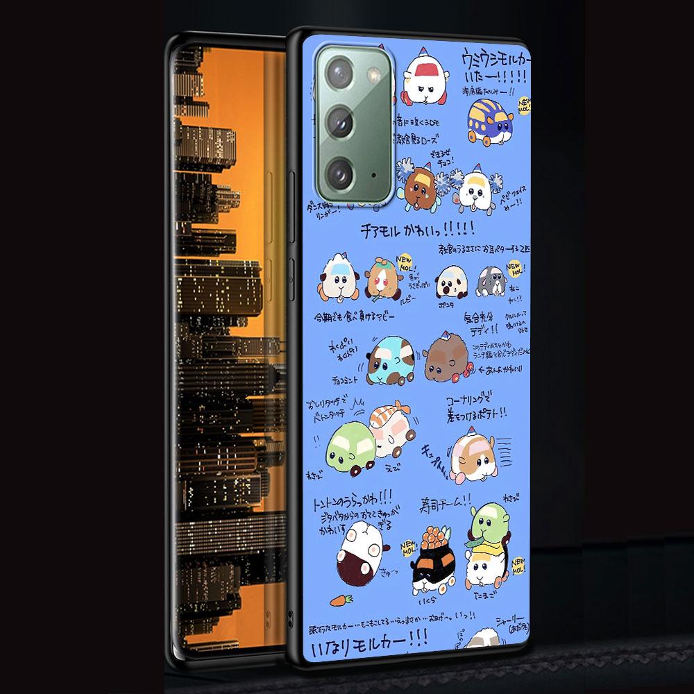 PUI PUI MOLCAR Cute Case for Samsung Galaxy Note 20 Ultra 8 10 Lite 9 TPU Phone Cover Note 10 Plus Black Soft Shell Funda Capa