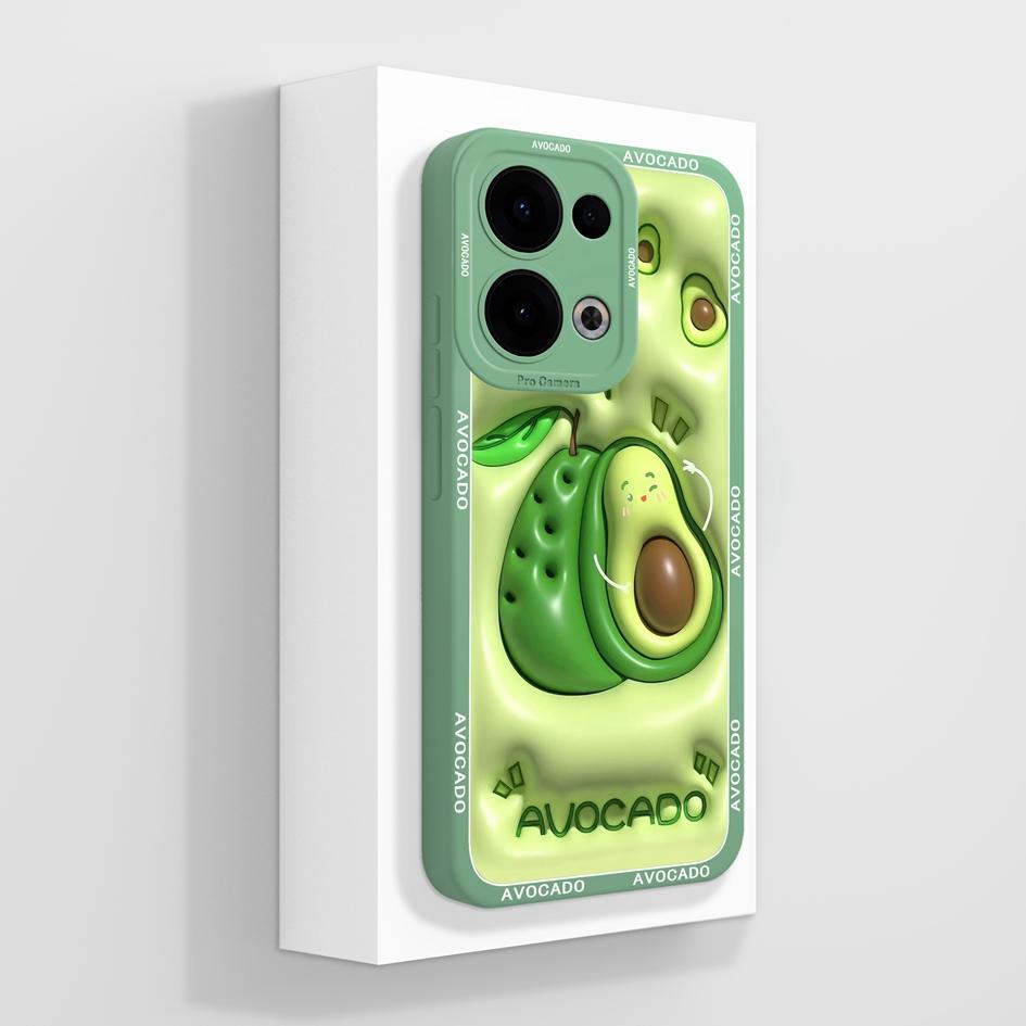 Für Oppo Reno13 Pro 12F F27 A3 NFC Realme C75 Realme 14 Pro Plus A40 A40m A60 Hülle Hübsche Avocado Weiche Flüssigkeit Silikon Stoßfeste Abdeckung für Oppo Shell