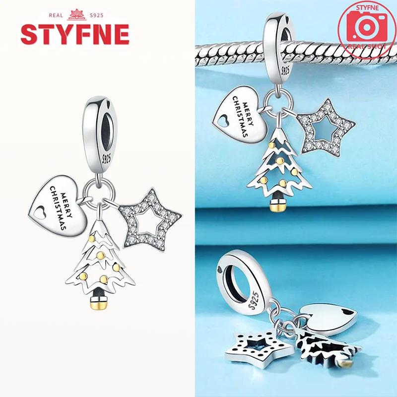 New Copperoriginal Christmas Series Snowflake Charms Heart Star Beads For Women Diy Fine Jewelry Party Gifts Making