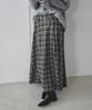 Mosyupamosyu Vintage Flare Check Skirt [Black]