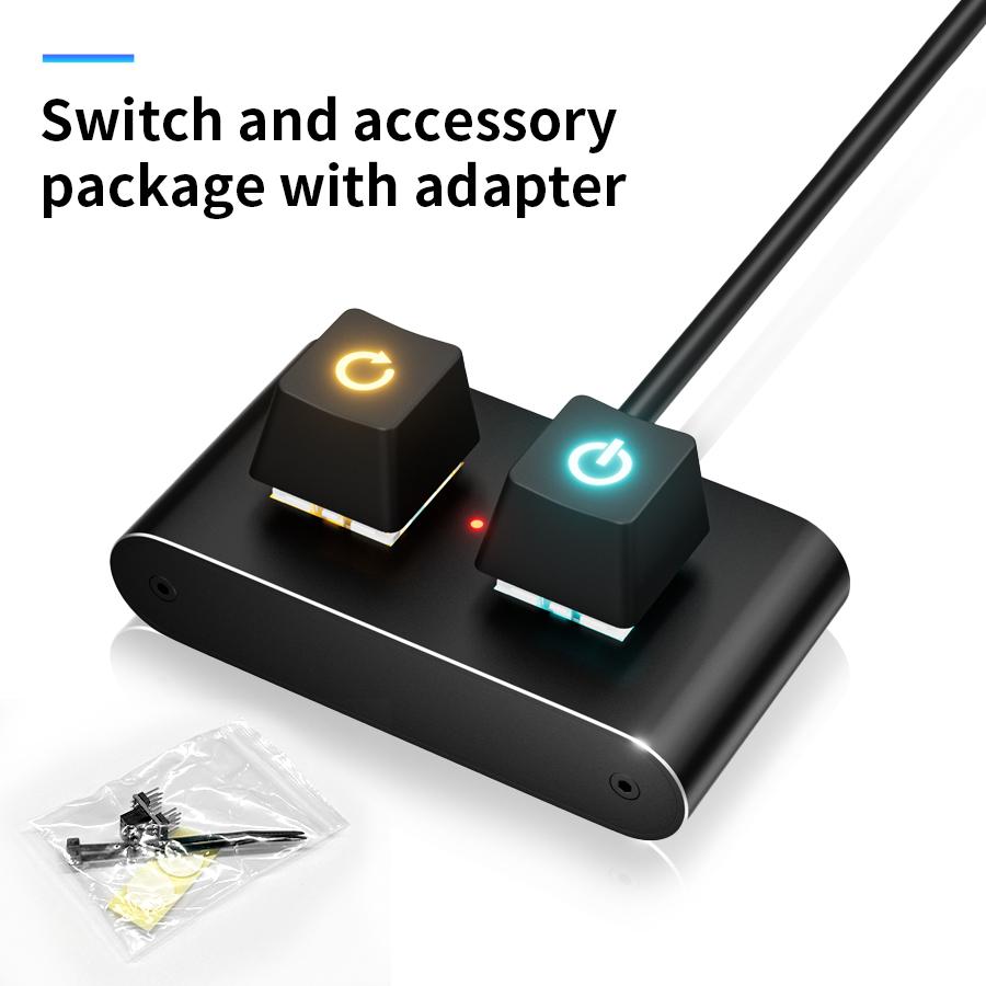 

Computer External Switch Power Button Aluminum PC Motherboard Mechanical Desktop Extension Cable Power On/Off for Home Office чёрный