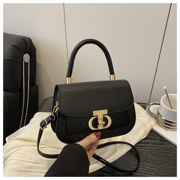 Splicing popular lock 2025 large-capacity new large-capacity fashionable simple crossbody portable shoulder women's bag