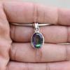 Mystic Topaz Pendant, Handmade 925 Sterling Silver Pendant, Gemstone Pendant, Gift for Her, Oval Topaz Pendant, Birthday Gift