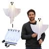 Outdoor LED Ghost Stake Lights Halloween Yard Decorations Set of 5 Ghost Figures with Ground Stakes for Garden Pathway and Lawn Lighting