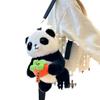 Kawaii Panda Plush Backpack Cute Animal Plushie Bag Women Crossbody Fur Soft Shoulder Bag For Travel Party Female Birthday Gift