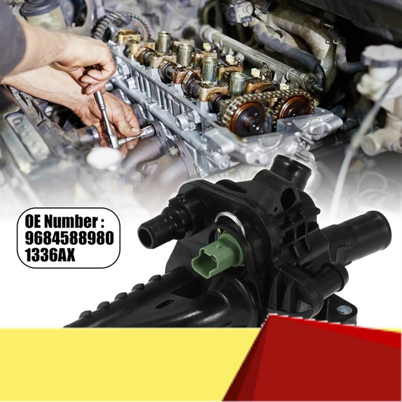 

1 Piece New Engine Coolant Thermostat Housing 9684588980 Car Accessory Parts Black For CITROEN C3 C4 C5 207 208 308 508- чорний