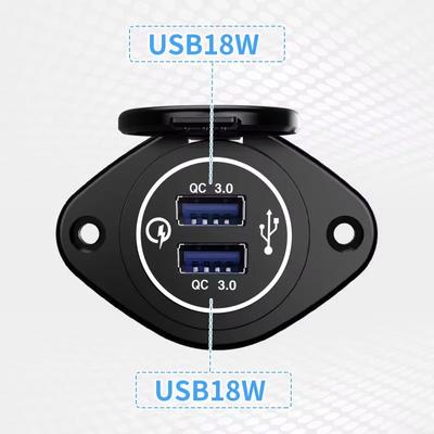 12-24V 36W Hızlı Şarj 3.0 Çift USB Şarj Cihazı Güç Soketi Adaptörü Hızlı Şarj Panoya Montaj Motosiklet Araba Tekne RV UTV Karavan için