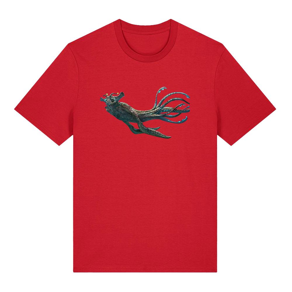 

Sea Emperor Leviathan Graphic Print T Shirt Subnautica 2 Hot Game Clothes Summer Pure Cotton Comfortable Tee Unisex Fan Gift Top XXL червоний