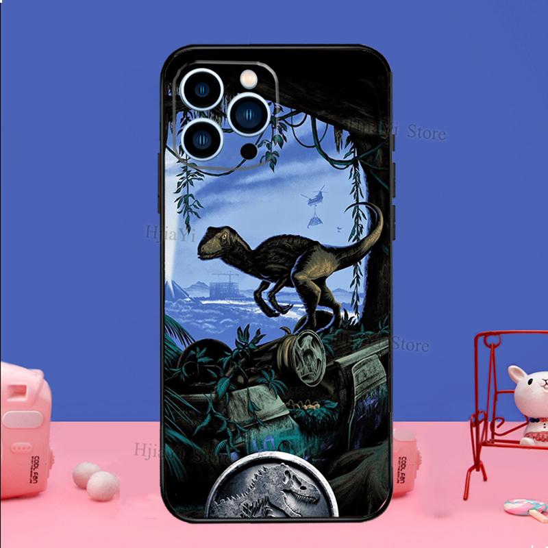Jurassic Dinosaur Case For iPhone 16 15 13 11 14 Pro Max 12 Mini Plus XR X XS Max Silicone Phone Cover