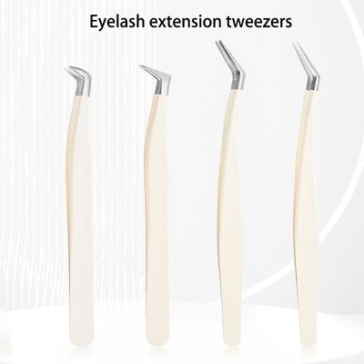 Wimperpincet Verlengclip Roestvrij Staal Antistatisch Superhard Hoge Precisie Pincet Met Vezeltips Make-up Tools