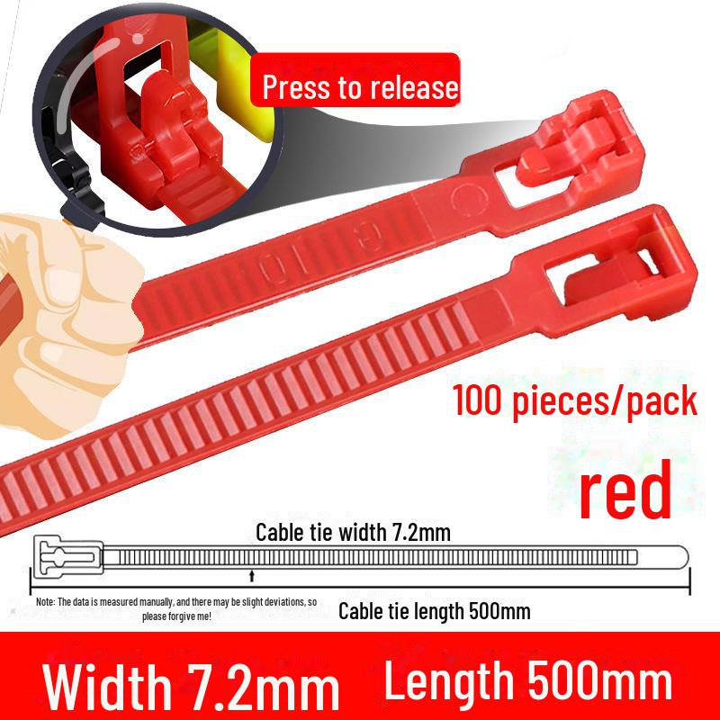 Reusable Nylon Cable Tie with Square Head, Black & White