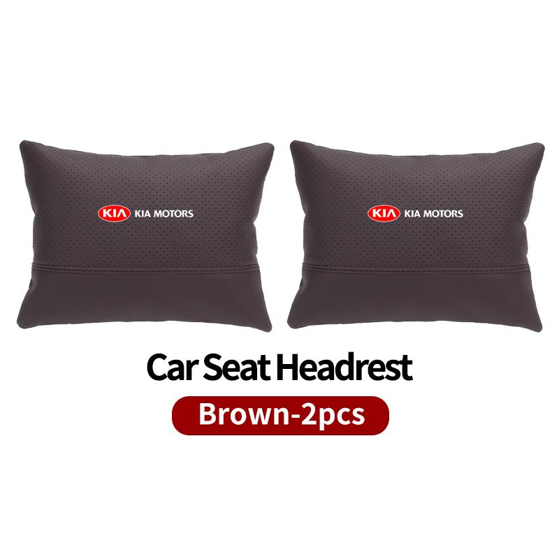 BBEI1 Car Logo Headrest Neck Support Seat Adjustable Neck Pillow Interior Accessories For KIA Cerato Soul Venga Forte Spectra Sedona