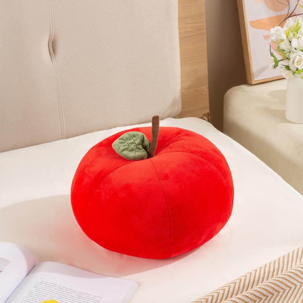 Plush Pillow 31×20cm for Living Room Bedroom Office Sofa  Adult and Child Use Cute Apple Design Fluffy Cushion Sofa Decor