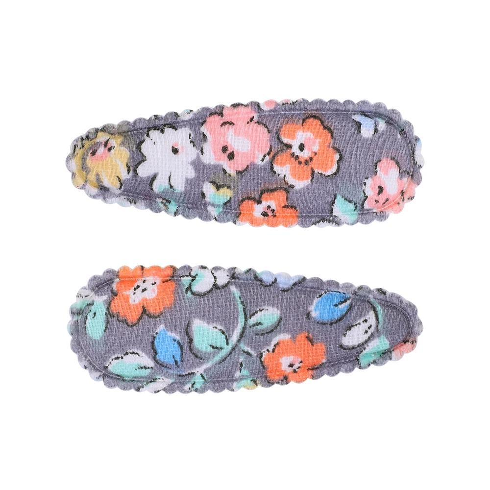 2 Stück/Set Bedruckte BB Haarspange Haaraccessoires Handgefertigt Leinwand Blume Haarspange Mädchen Süße Haarspangen Kopfschmuck Geschenk